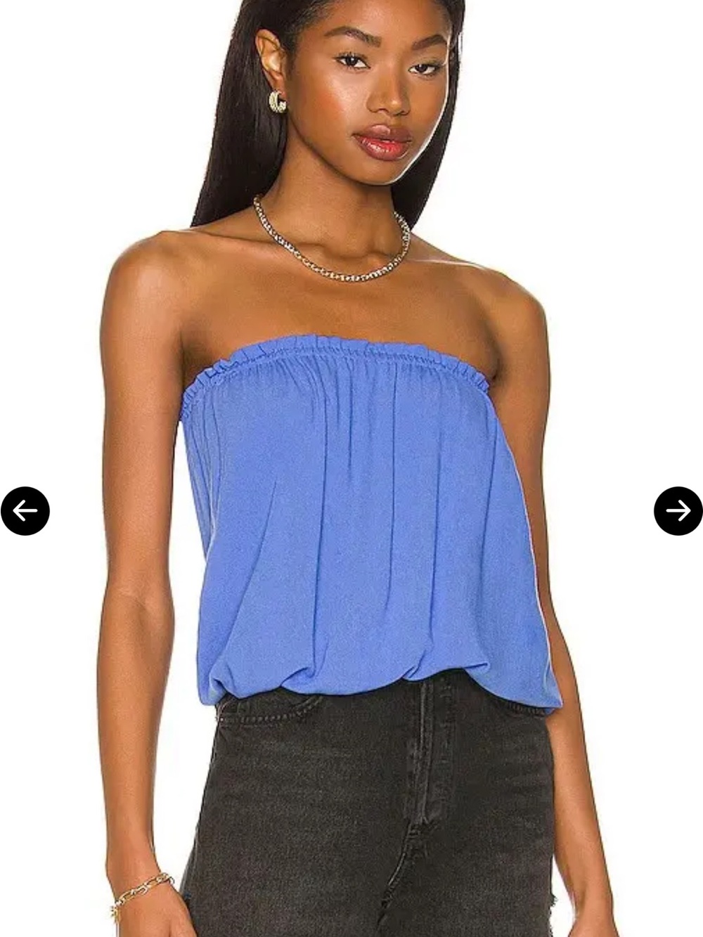 INDAH Blue Strapless Tube Top Small | Euro Summer, Going Out, Vacation